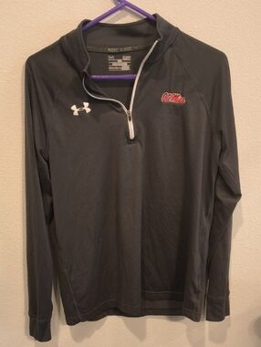 Under Armour Men's Gray Ole Miss 1/4 Zip Lightweight Jacket